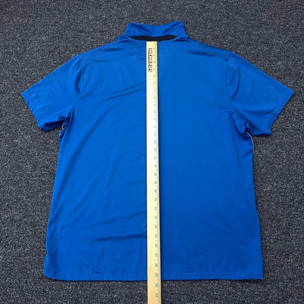 Nike‎ Tiger Woods Dri-FIT Golf Polo Shirt Mens XL Blue Striped Colorblock TW